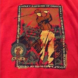 VTG Red Golf Graphic Sweatshirt Preppy Country Club